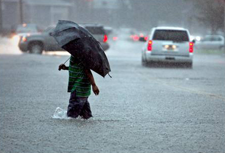 knee deep flood water