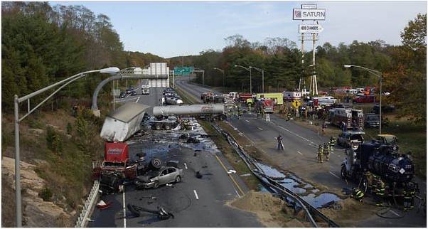 highway accident involving gas spill